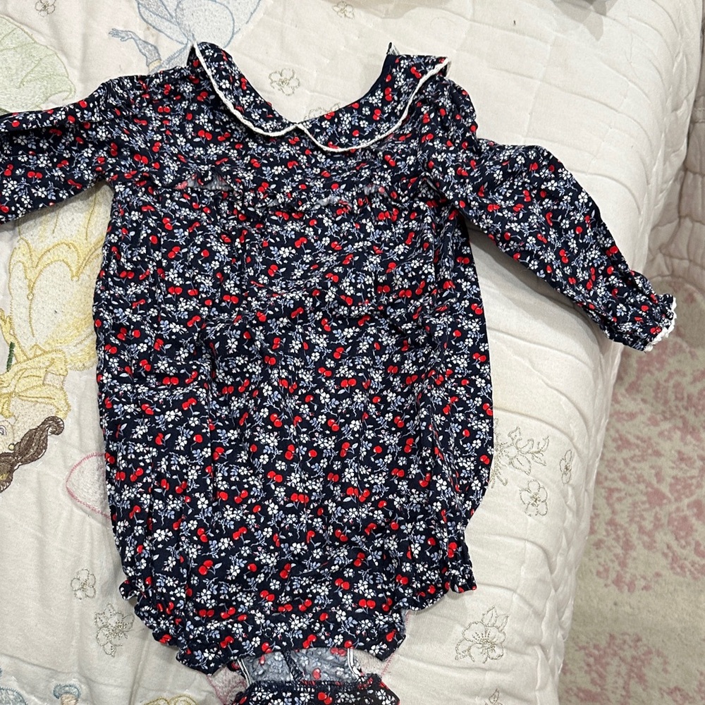 Floral Navy Kids One Piece